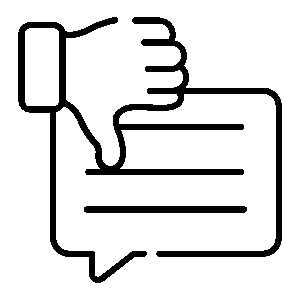 icon for not personal, a comment logo with a thumbs down